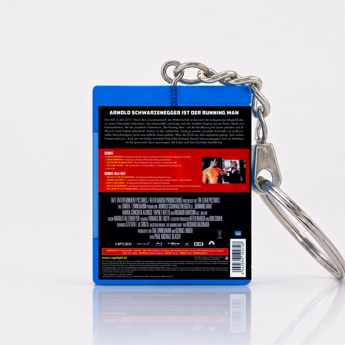 Running Man - Film Miniatur Blu-Ray Hülle Schlüsselanhänger