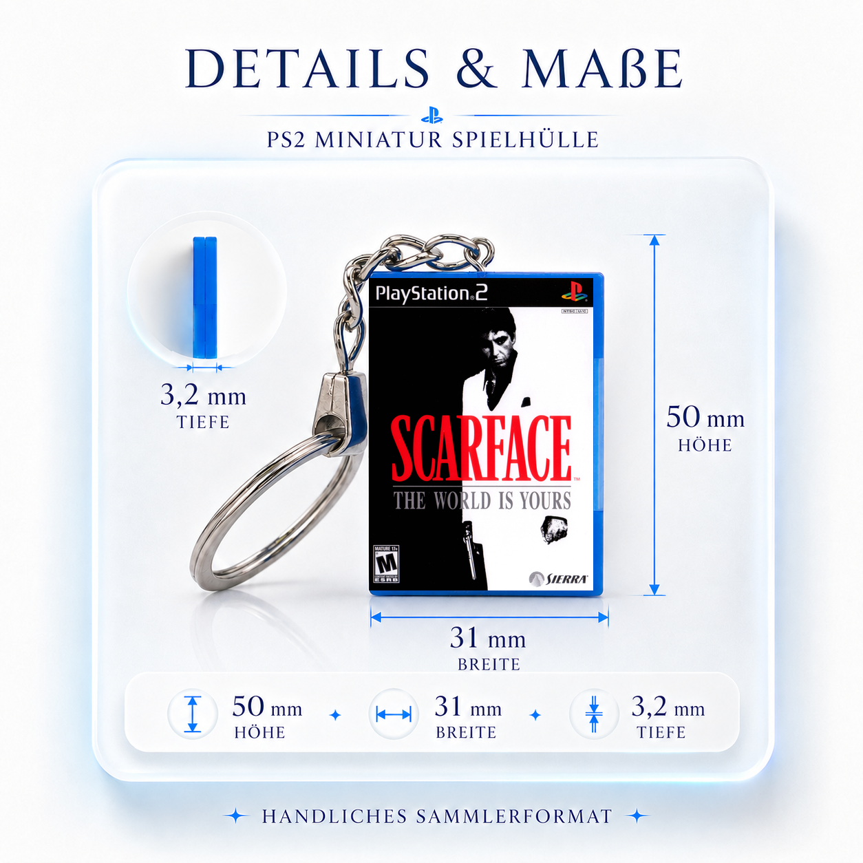Scarface: The World is Yours - PS2 Miniatur Spielhülle Schlüsselanhänger