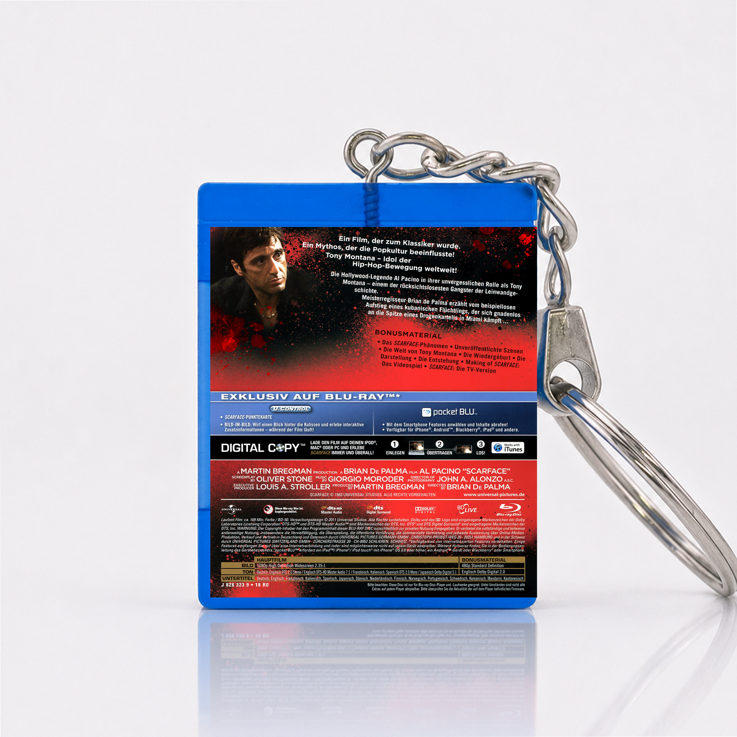 Scarface - Film Miniatur Blu-Ray Hülle Schlüsselanhänger