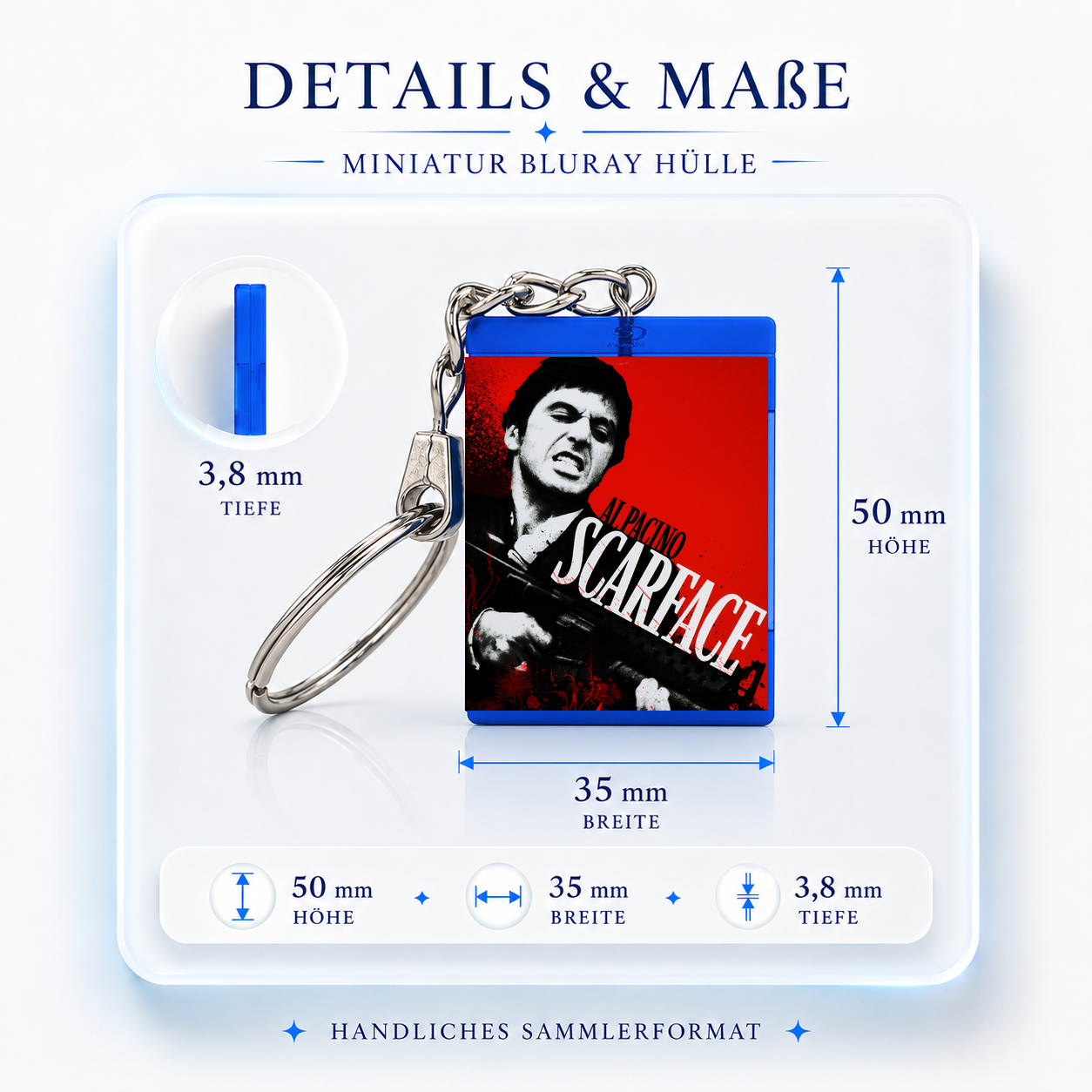 Scarface - Film Miniatur Blu-Ray Hülle Schlüsselanhänger