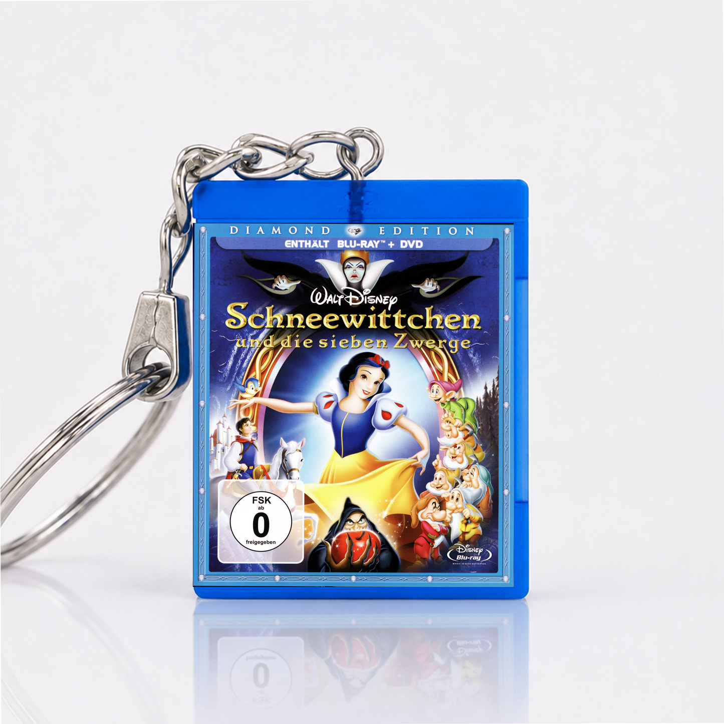 Schneewittchen und die sieben Zwerge - Film Miniatur Blu-Ray Hülle Schlüsselanhänger