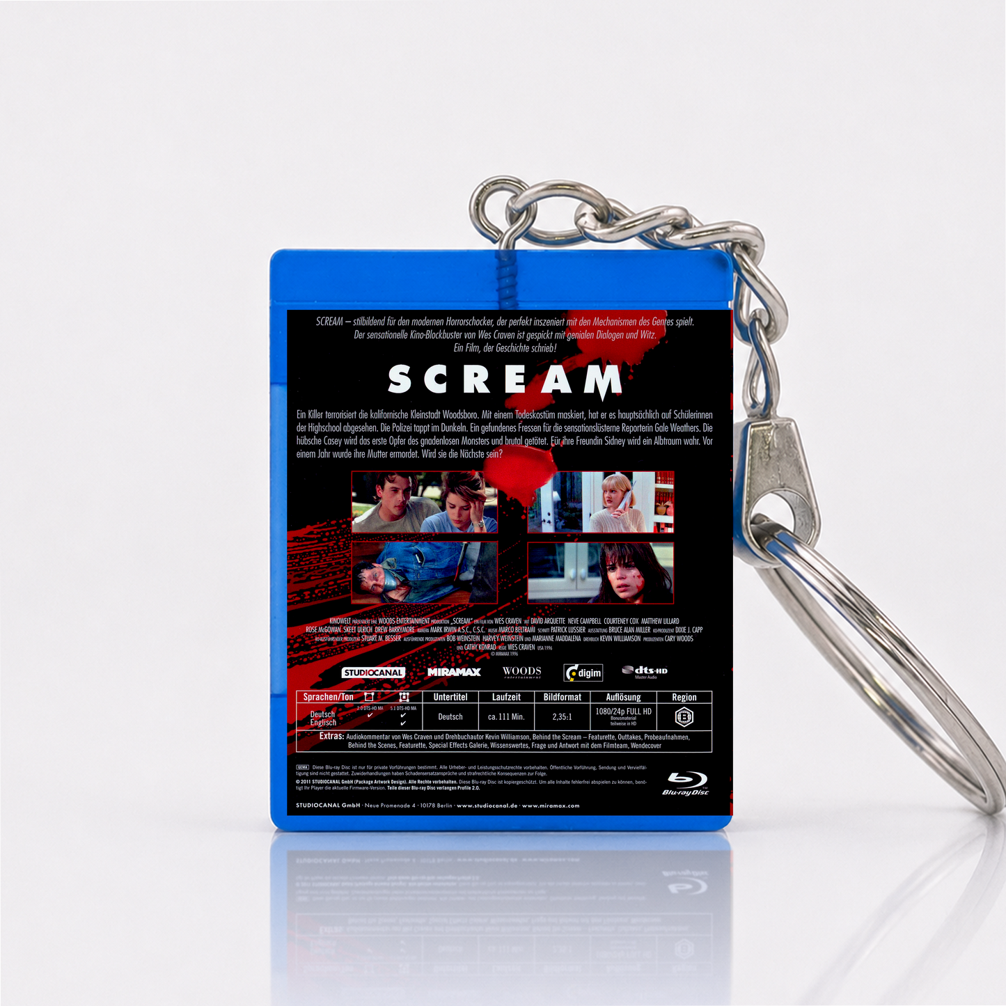 Scream - Film Miniatur Blu-Ray Hülle Schlüsselanhänger
