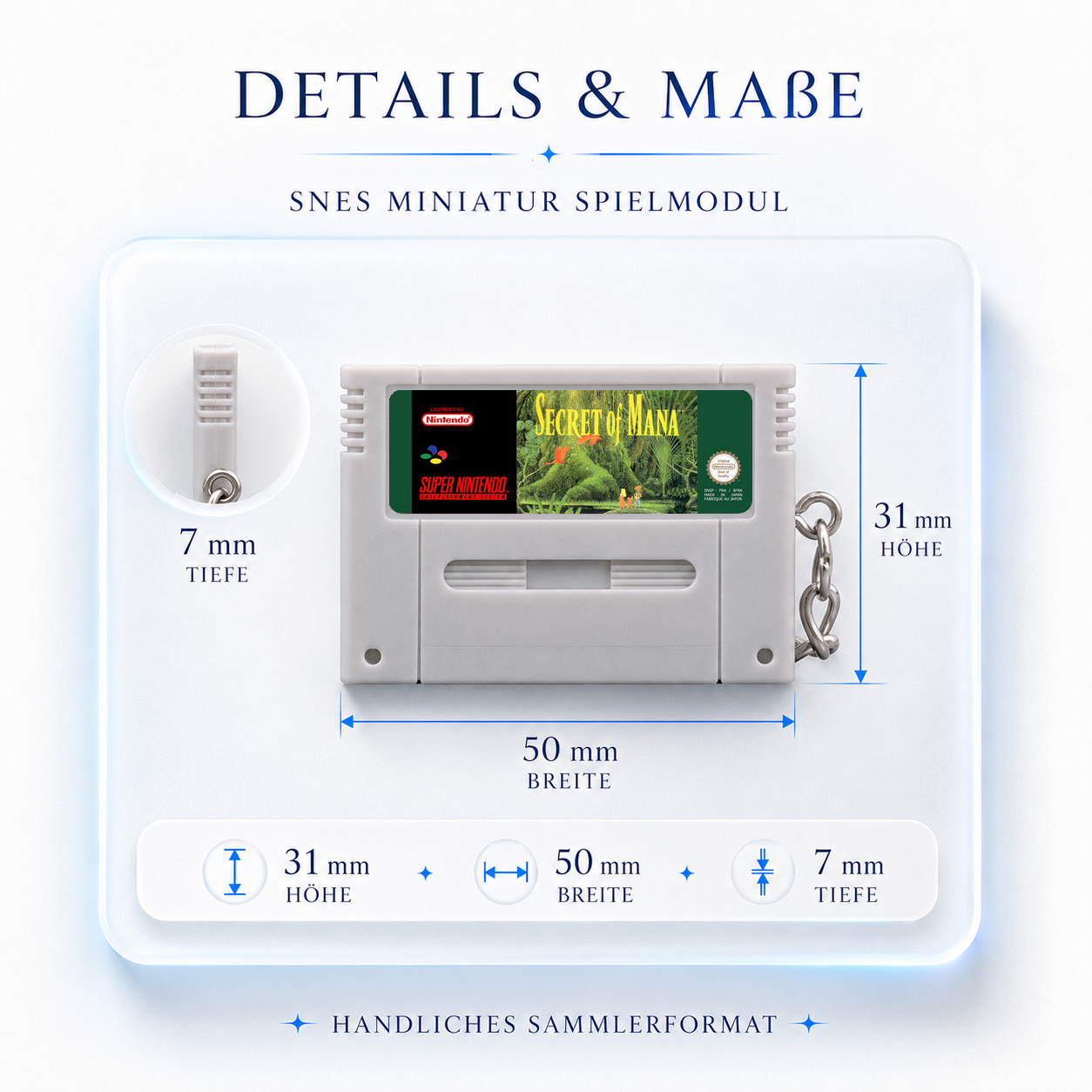 Secret Of Mana - SNES Miniatur Spielmodul Schlüsselanhänger