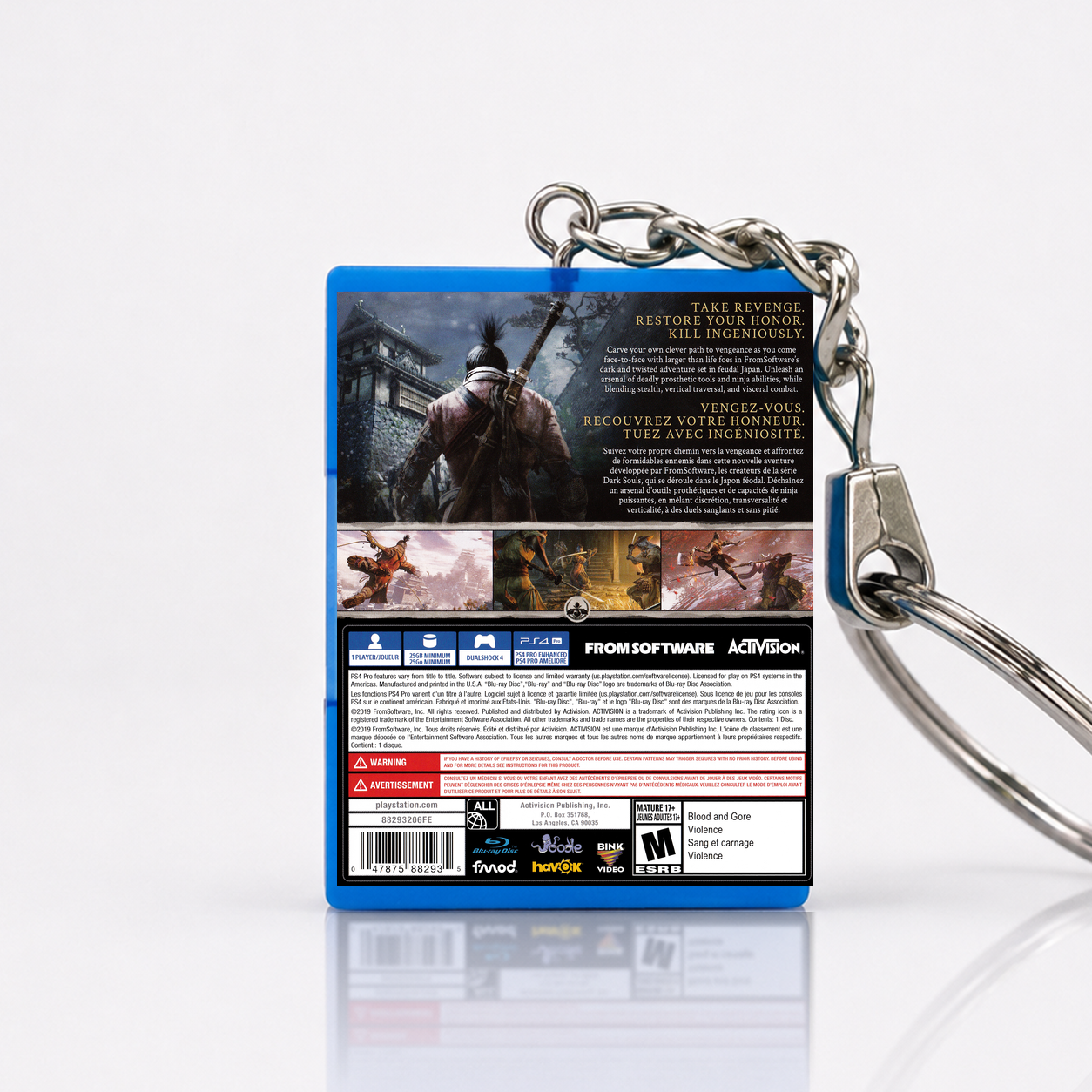 Sekiro: Shadows Die Twice - PS4 Miniatur Spielhülle Schlüsselanhänger