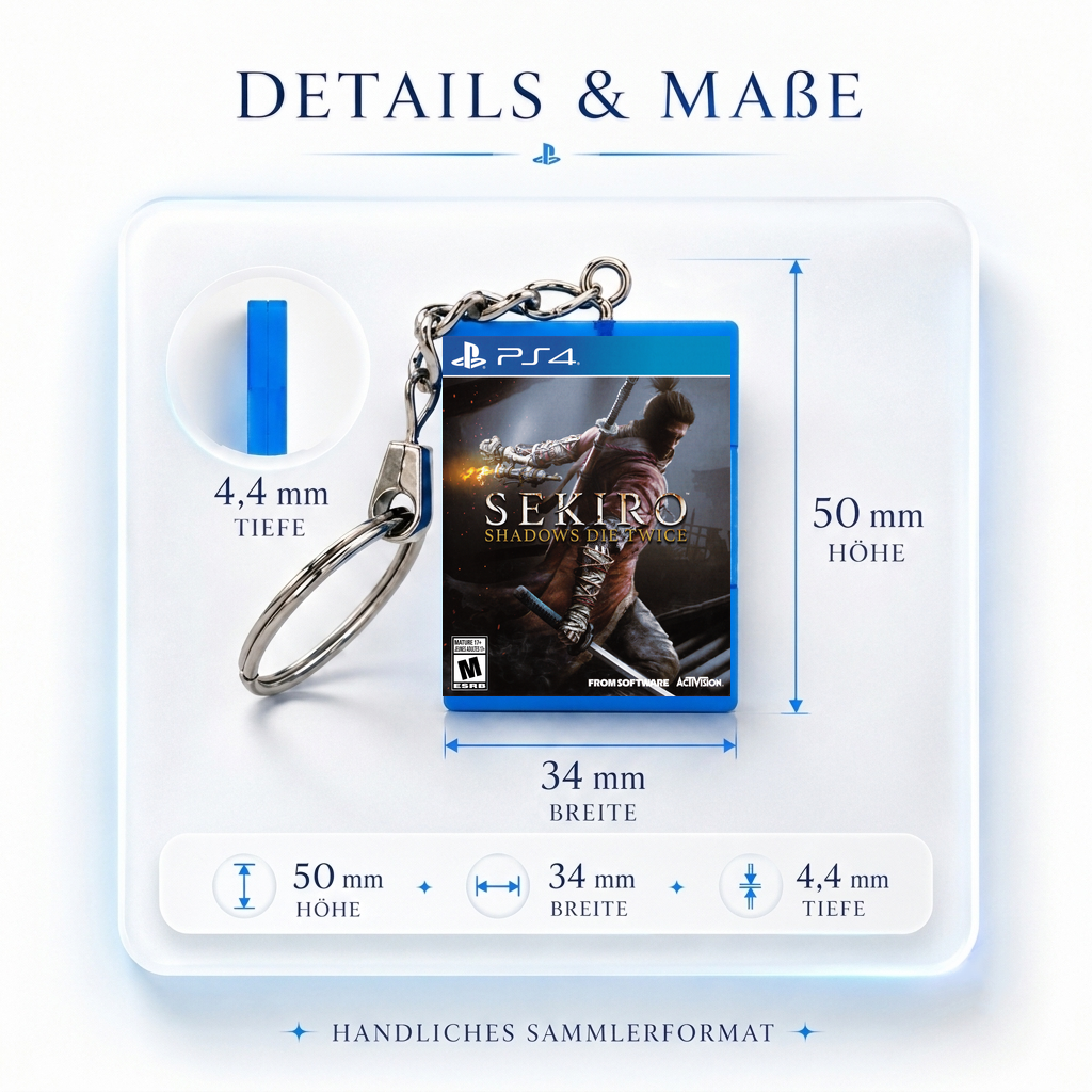 Sekiro: Shadows Die Twice - PS4 Miniatur Spielhülle Schlüsselanhänger