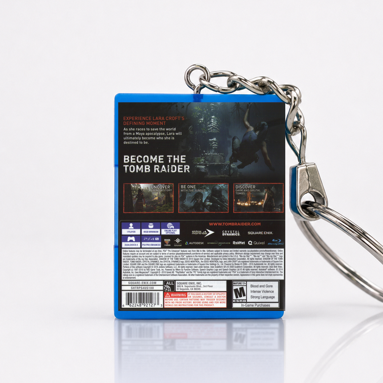 Shadow Of The Tomb Raider - PS4 Miniature Game Case Keychain