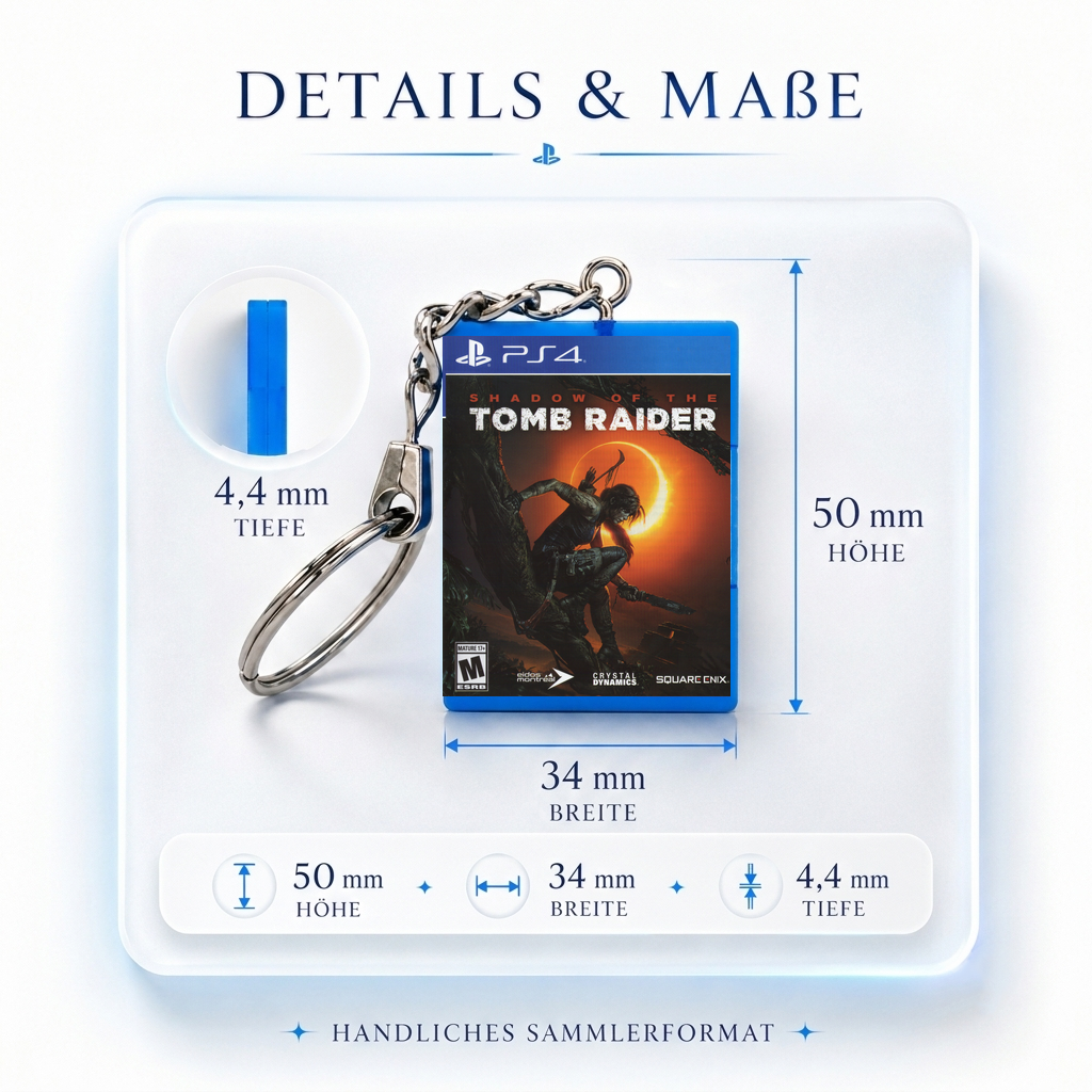 Shadow Of The Tomb Raider - PS4 Miniature Game Case Keychain