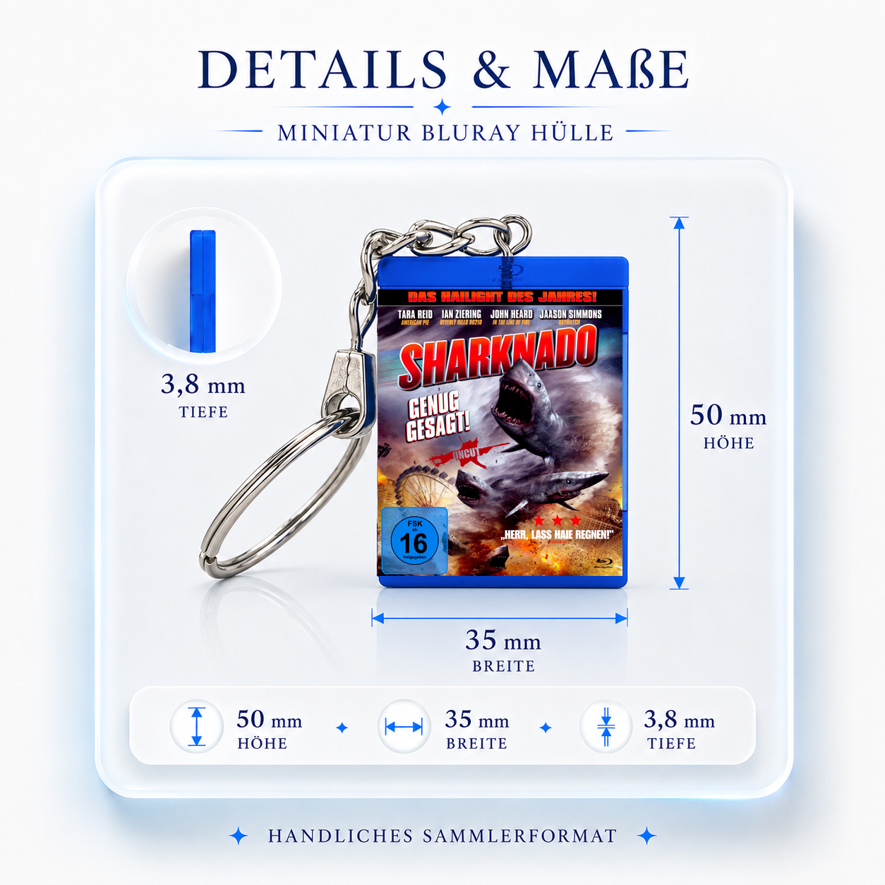 Sharknado - Film Miniatur Blu-Ray Hülle Schlüsselanhänger