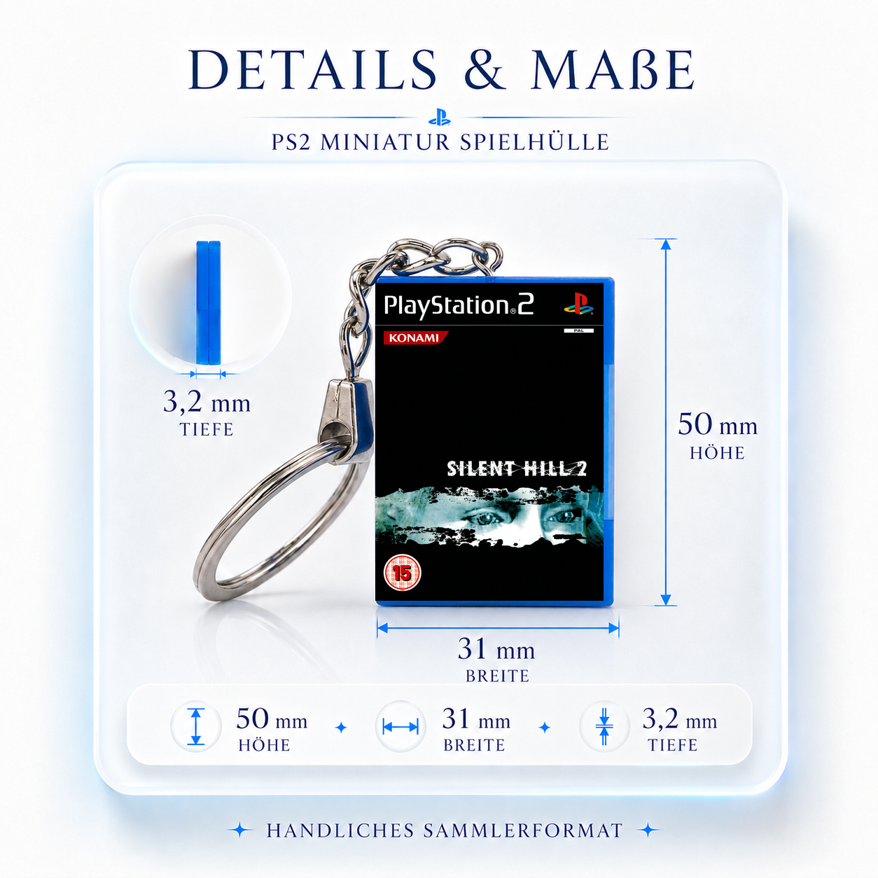 Silent Hill 2 - PS2 Miniature Game Case Keychain