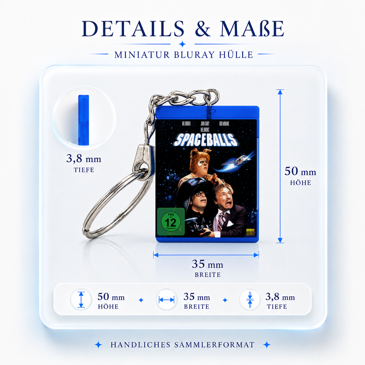 Spaceballs - Film Miniatur Blu-Ray Hülle Schlüsselanhänger