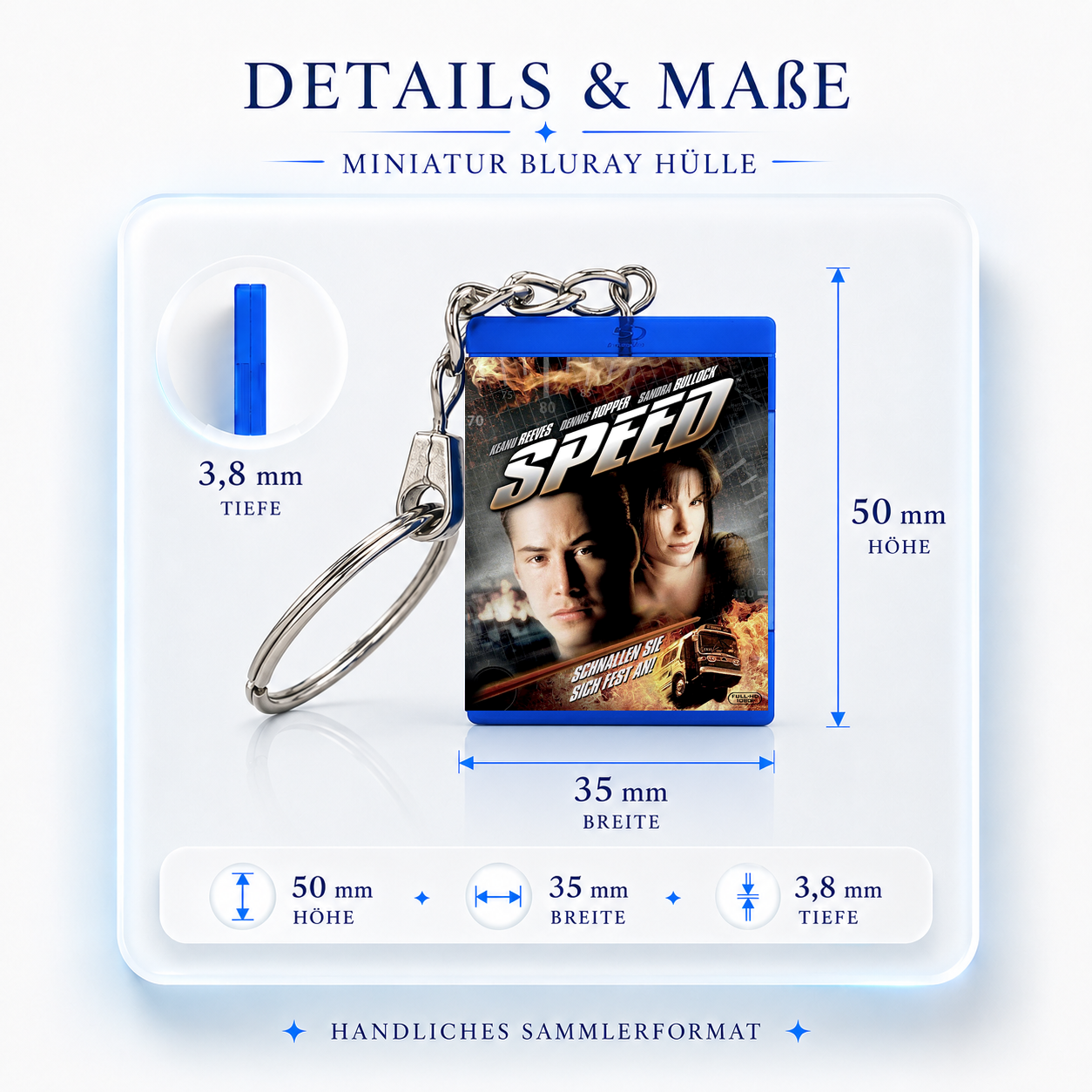 Speed - Film Miniatur Blu-Ray Hülle Schlüsselanhänger