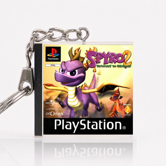 Spyro 2: Gateway to Glimmer - PS1 Miniatur Spielhülle Schlüsselanhänger