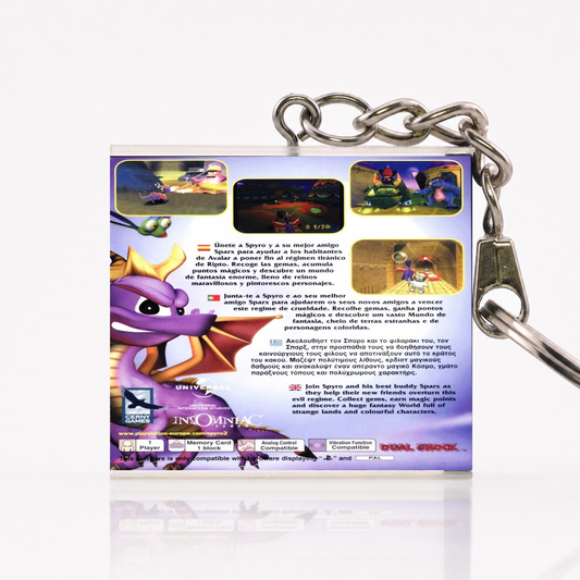 Spyro 2: Gateway to Glimmer - PS1 Miniatur Spielhülle Schlüsselanhänger