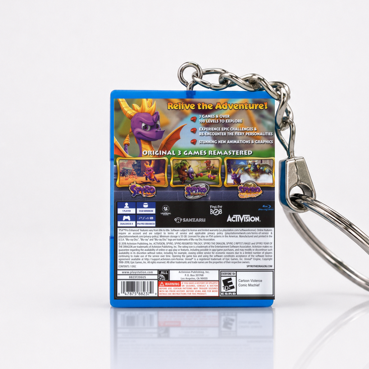 Spyro Reignited Trilogy - PS4 Miniatur Spielhülle Schlüsselanhänger