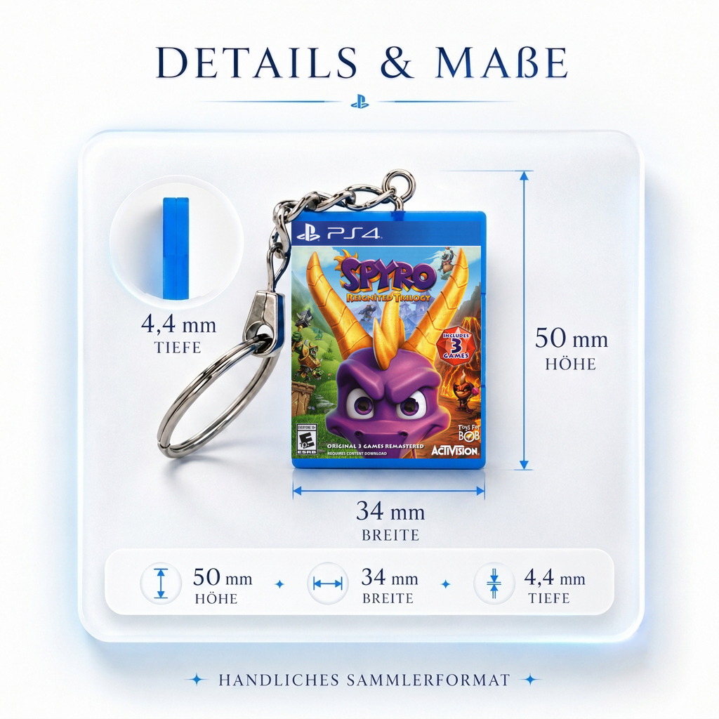 Spyro Reignited Trilogy - PS4 Miniatur Spielhülle Schlüsselanhänger