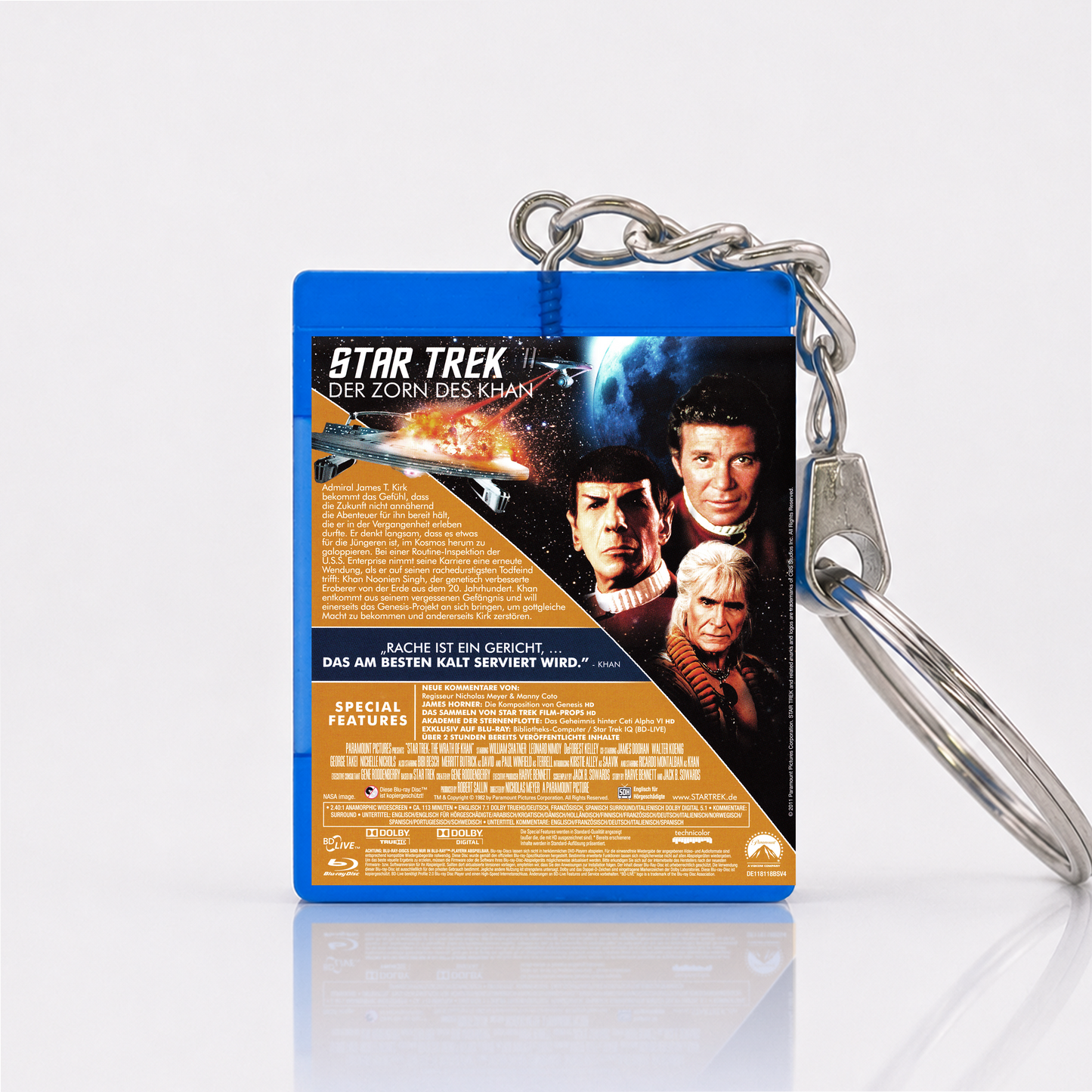 Star Trek: Der Zorn des Khan - Film Miniatur Blu-Ray Hülle Schlüsselanhänger