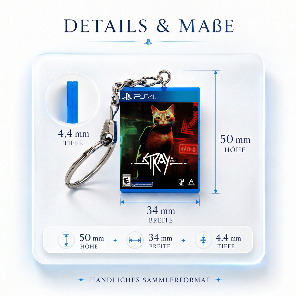 Stray - PS4 Miniature Game Case Keychain