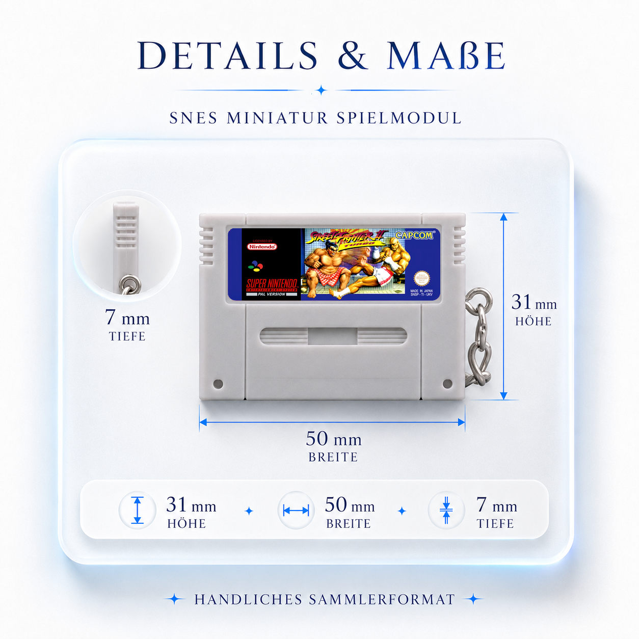 Street Fighter 2 Turbo - SNES Miniature Game Cartridge Keychain