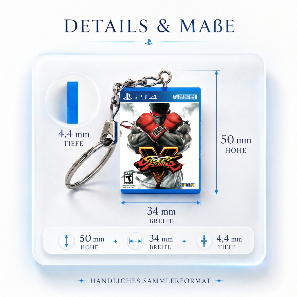 Street Fighter V - PS4 Miniatur Spielhülle Schlüsselanhänger