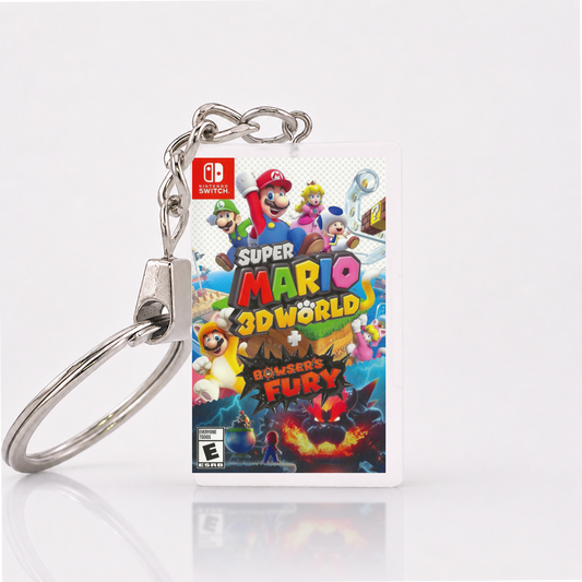 Super Mario 3D World + Bowser's Fury - Switch Miniatur Spielhülle Schlüsselanhänger