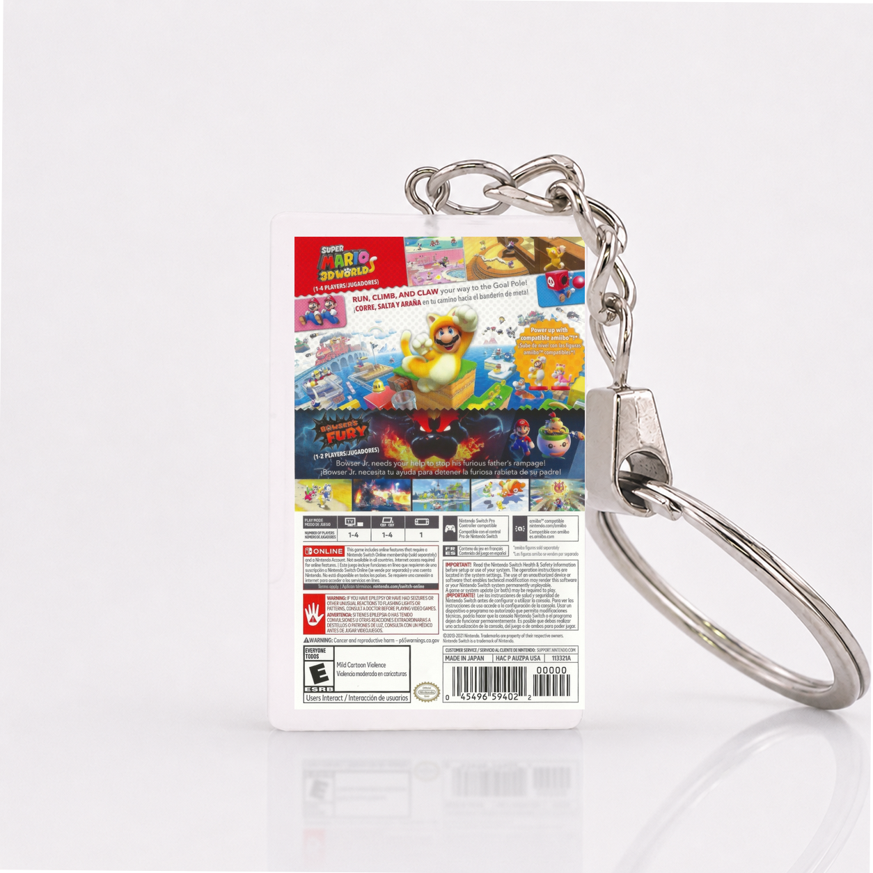 Super Mario 3D World + Bowser's Fury - Switch Miniature Game Case Keychain
