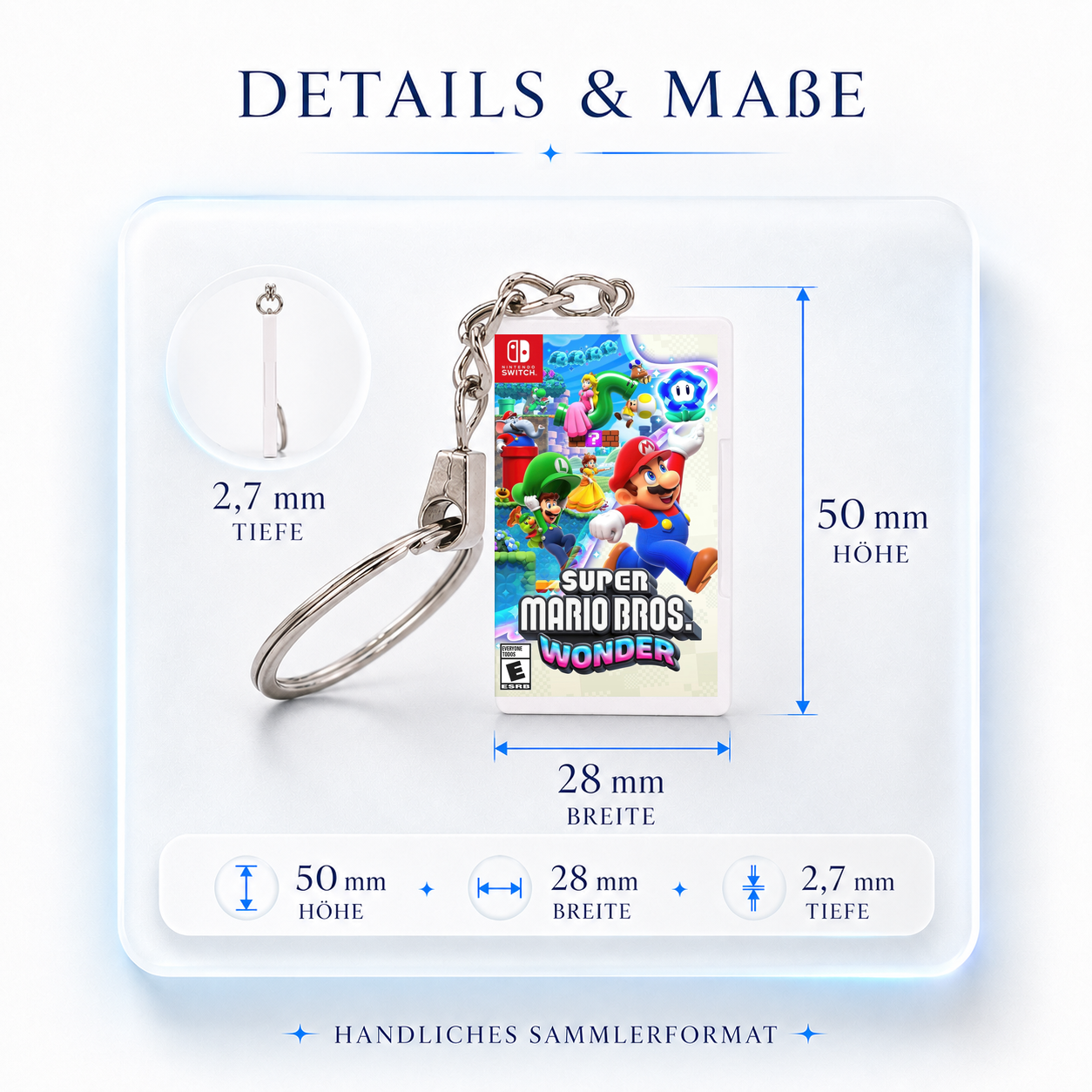 Super Mario Bros. Wonder - Switch Miniature Game Case Keychain