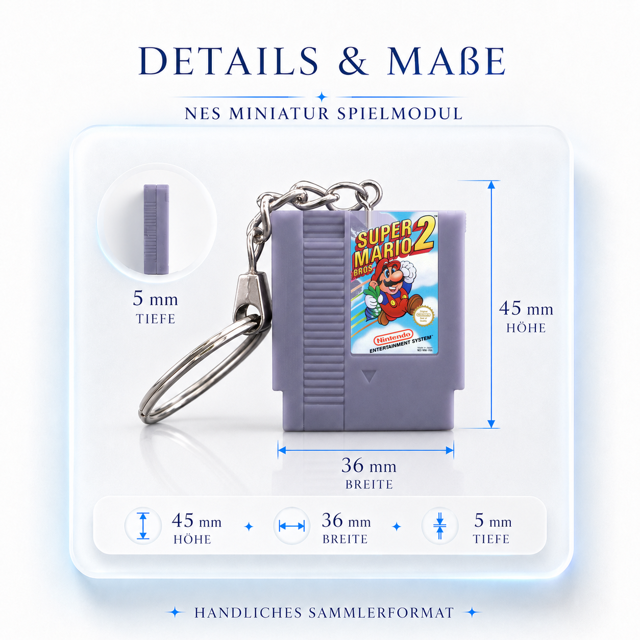 Super Mario Bros. 2 - NES Miniature Cartridge Keychain
