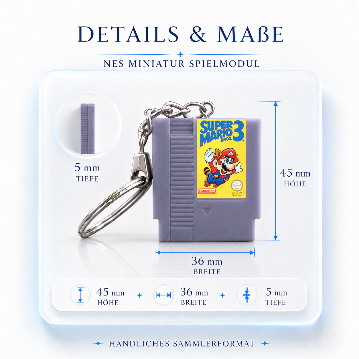 Super Mario Bros. 3 – NES Miniatur Spielmodul Schlüsselanhänger