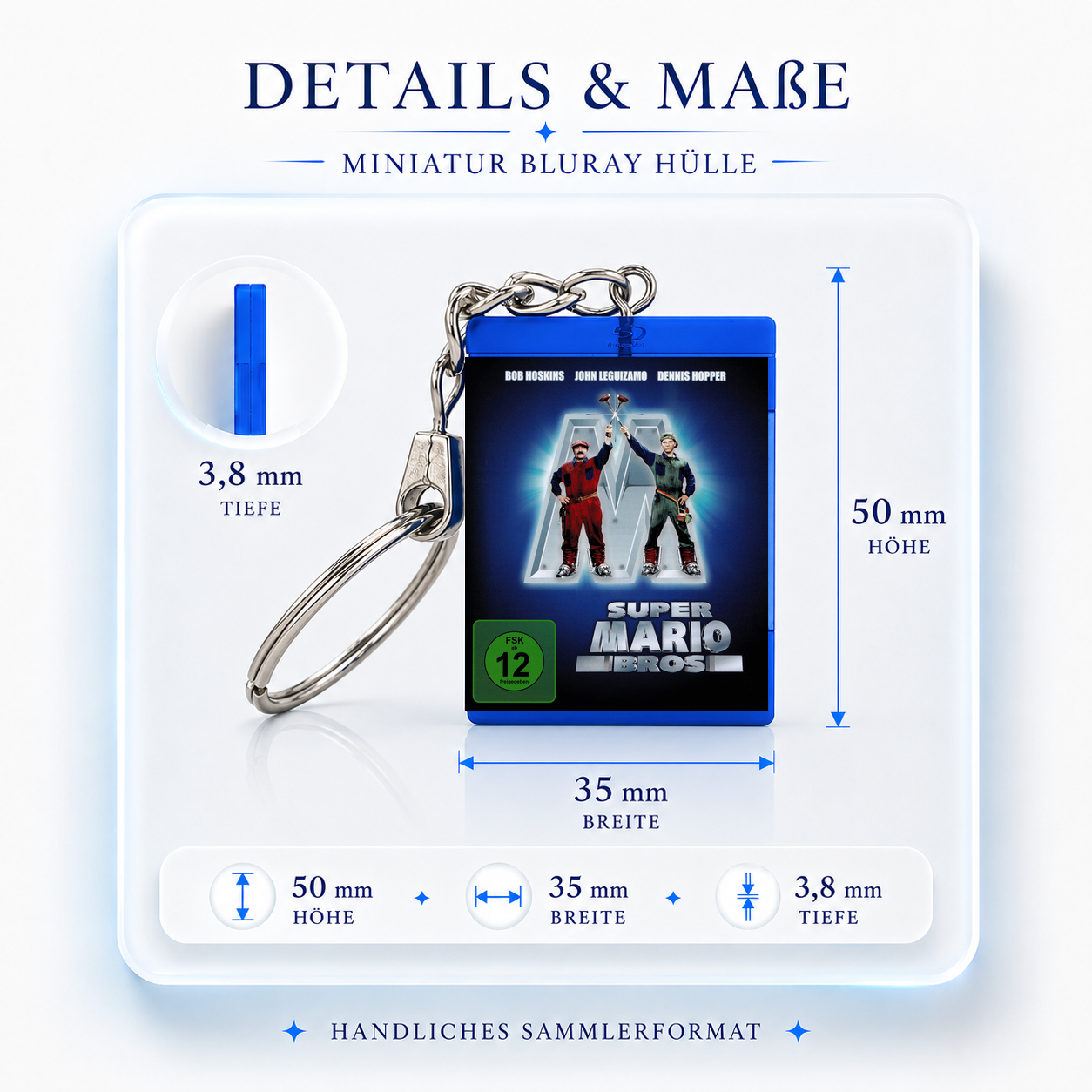 Super Mario Bros - Film Miniatur Blu-Ray Hülle Schlüsselanhänger