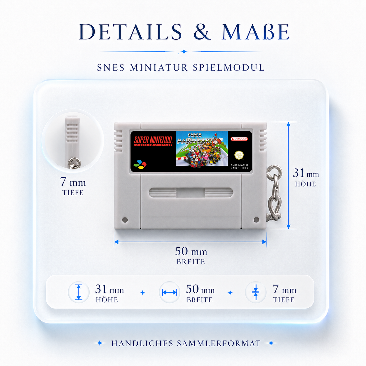 Super Mario Kart - SNES Miniatur Spielmodul Schlüsselanhänger