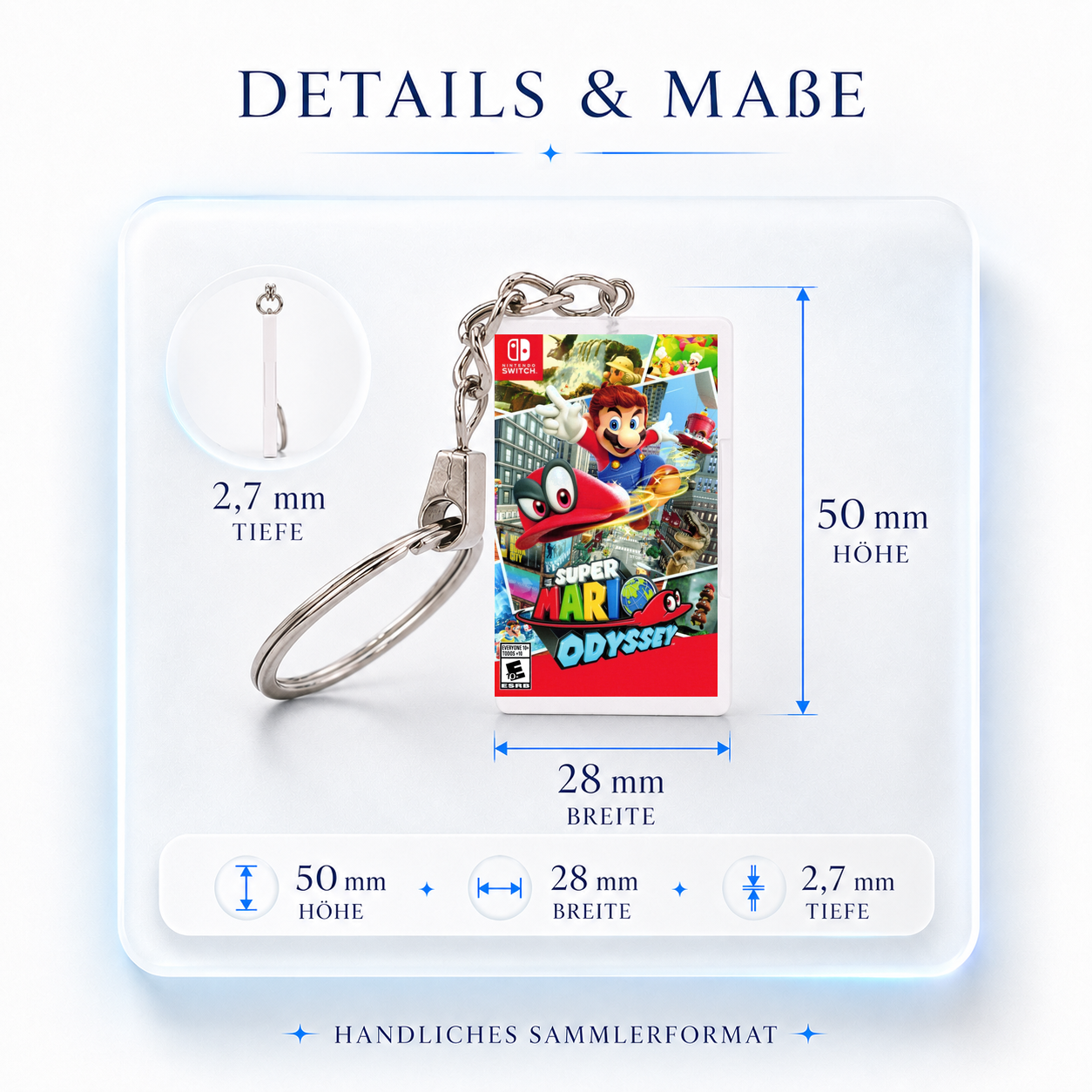 Super Mario Odyssey - Switch Miniature Game Case Keychain