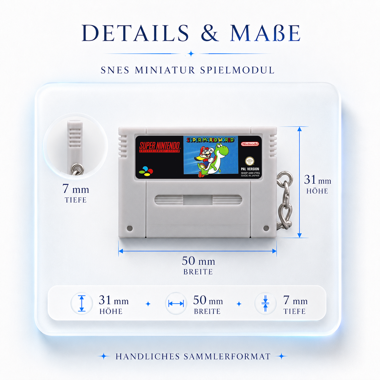 Super Mario World - SNES Miniature Game Cartridge Keychain