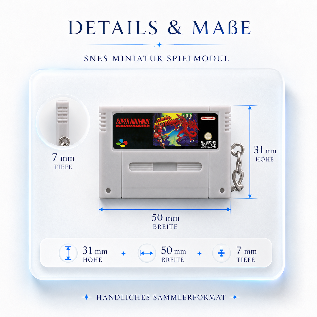 Super Metroid - SNES Miniature Game Cartridge Keychain