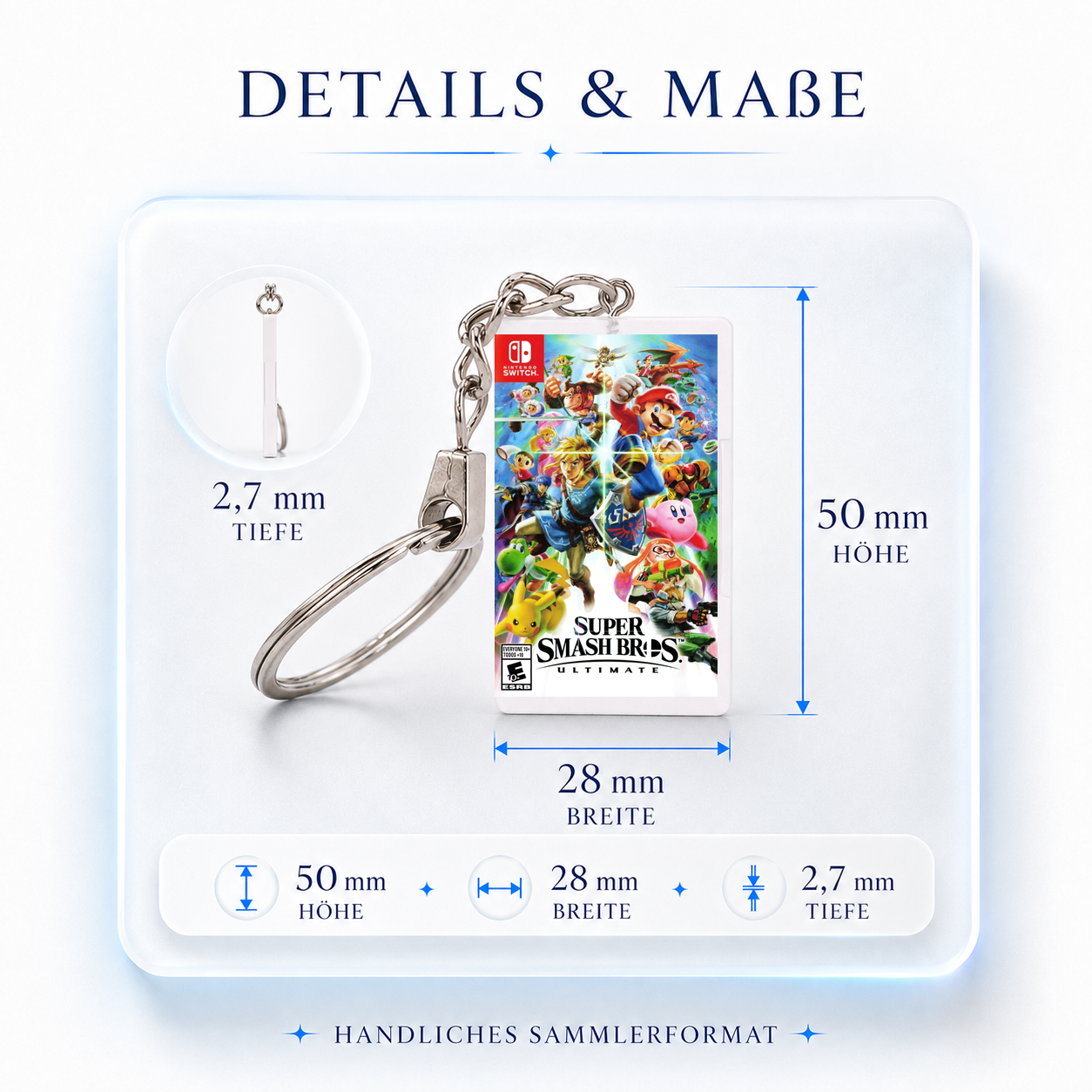 Super Smash Bros: Ultimate - Switch Miniature Game Case Keychain