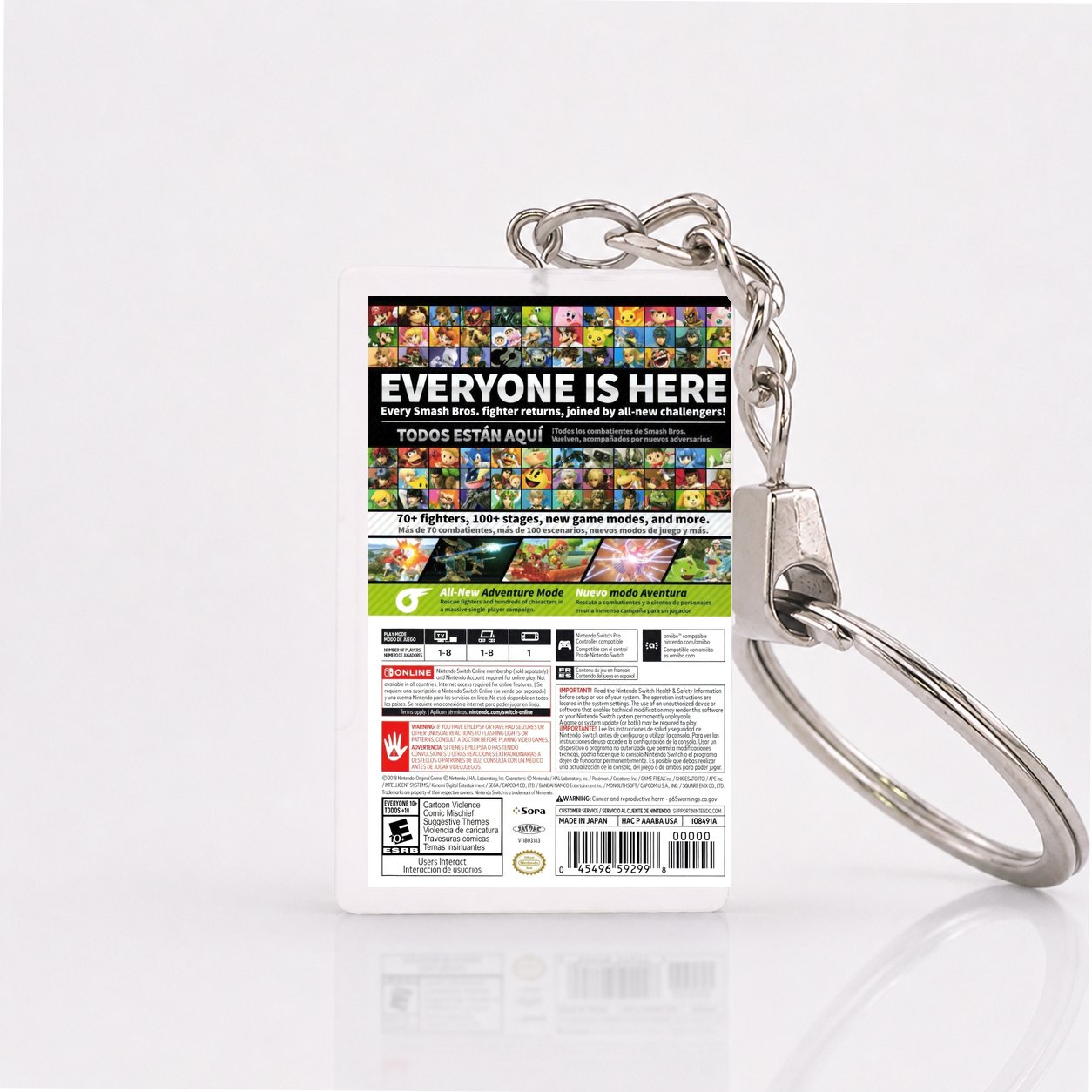 Super Smash Bros: Ultimate - Switch Miniature Game Case Keychain