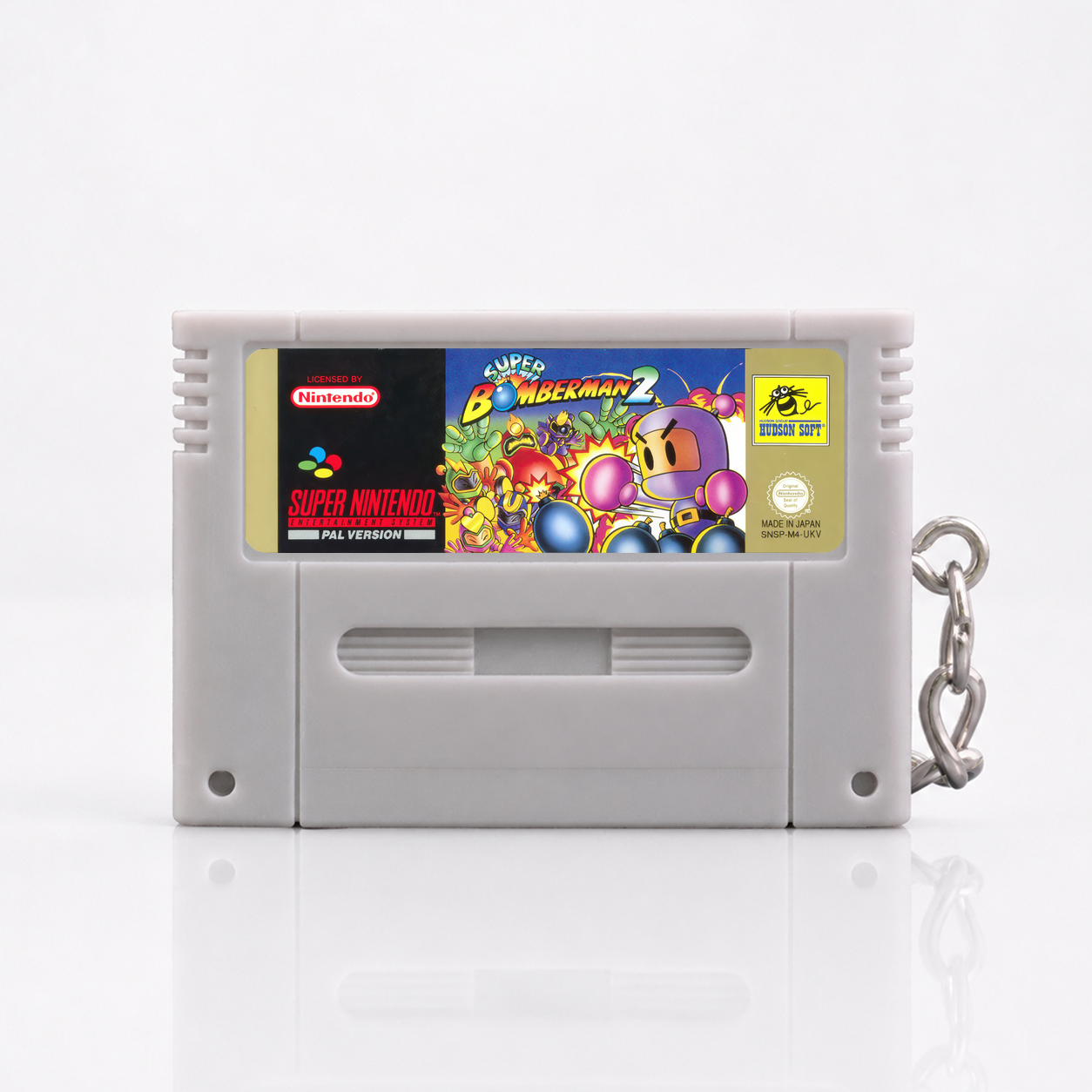 Super Bomberman 2 - SNES Miniatur Spielmodul Schlüsselanhänger