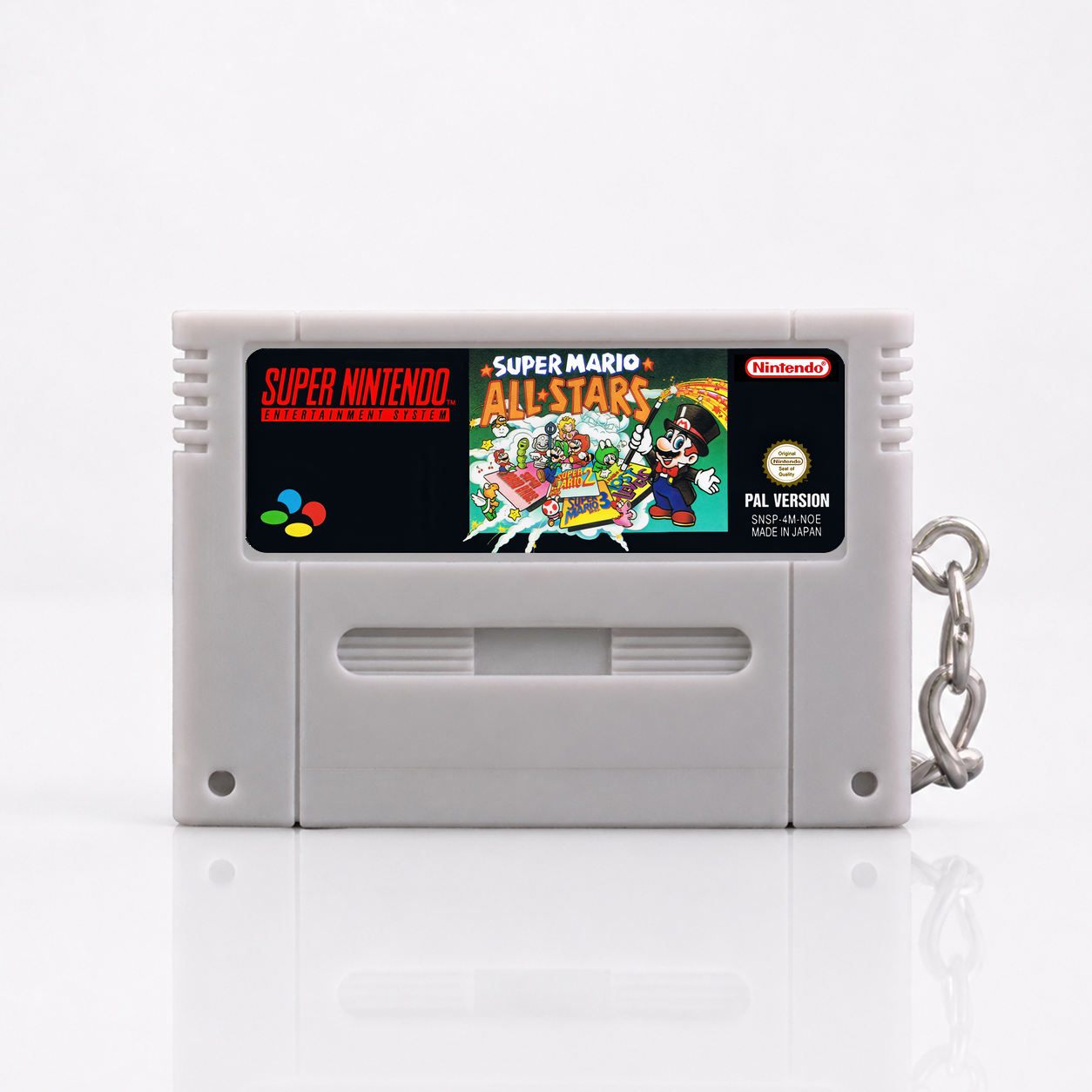 Super Mario All-Stars - SNES Miniature Game Cartridge Keychain