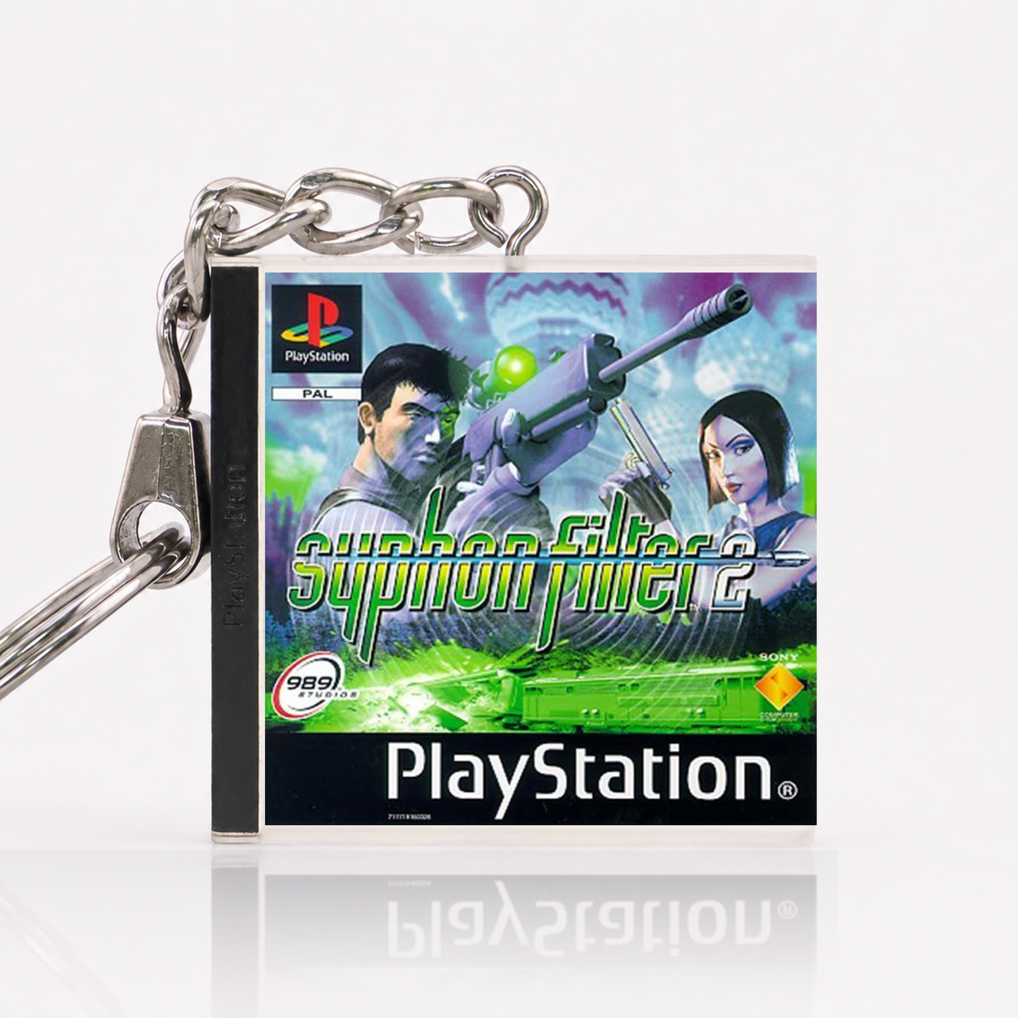 Syphon Filter 2 - PS1 Miniatur Spielhülle Schlüsselanhänger