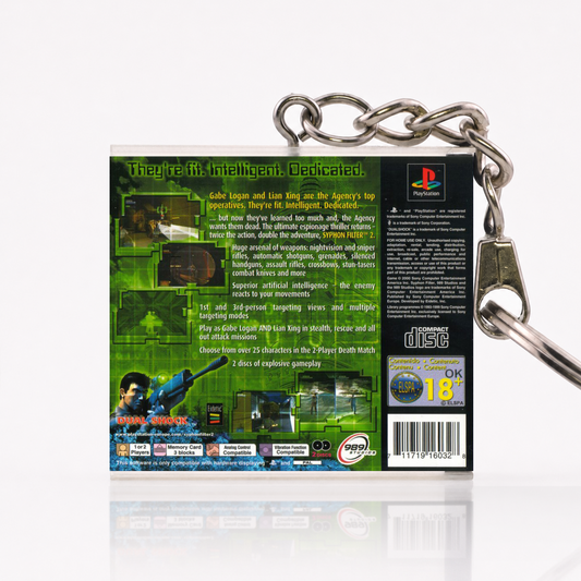 Syphon Filter 2 - PS1 Miniatur Spielhülle Schlüsselanhänger