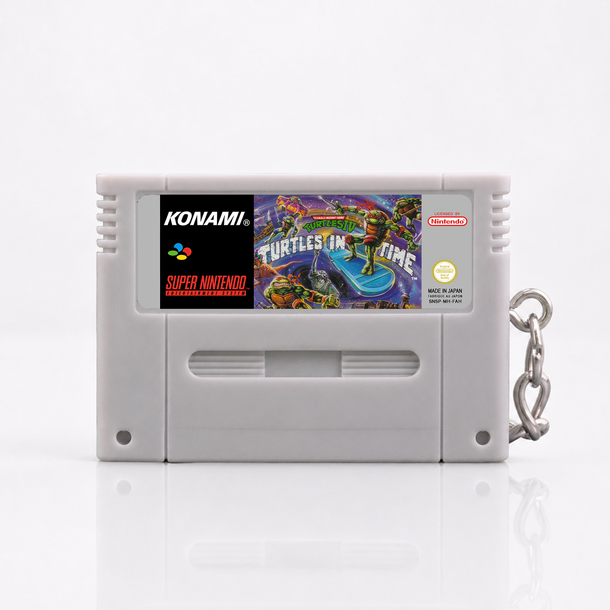Teenage Mutant Hero Turtles 4: Turtles In Time - SNES Miniature Game Cartridge Keychain