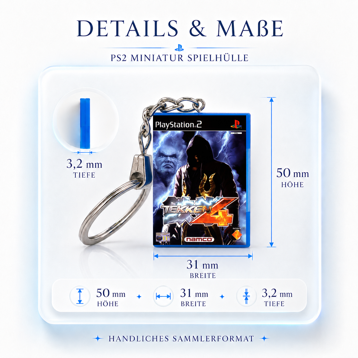 Tekken 4 - PS2 Miniatur Spielhülle Schlüsselanhänger