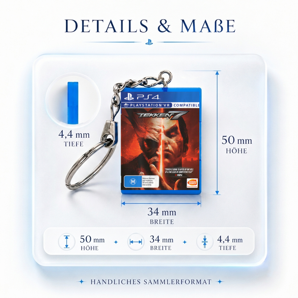 Tekken 7 - PS4 Miniatur Spielhülle Schlüsselanhänger