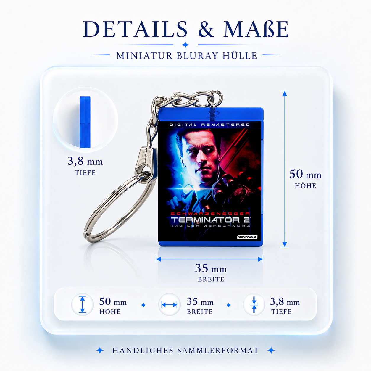 Terminator 2 - Film Miniatur Blu-Ray Hülle Schlüsselanhänger