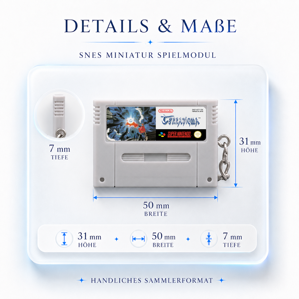 Terranigma - SNES Miniatur Spielmodul Schlüsselanhänger