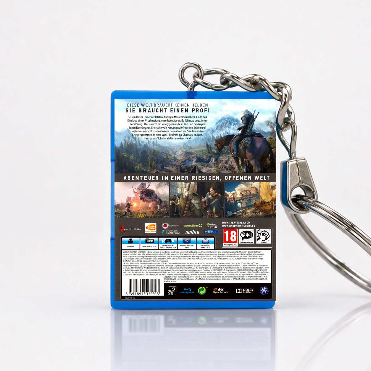 The Witcher 3: Wild Hunt - PS4 Miniatur Spielhülle Schlüsselanhänger