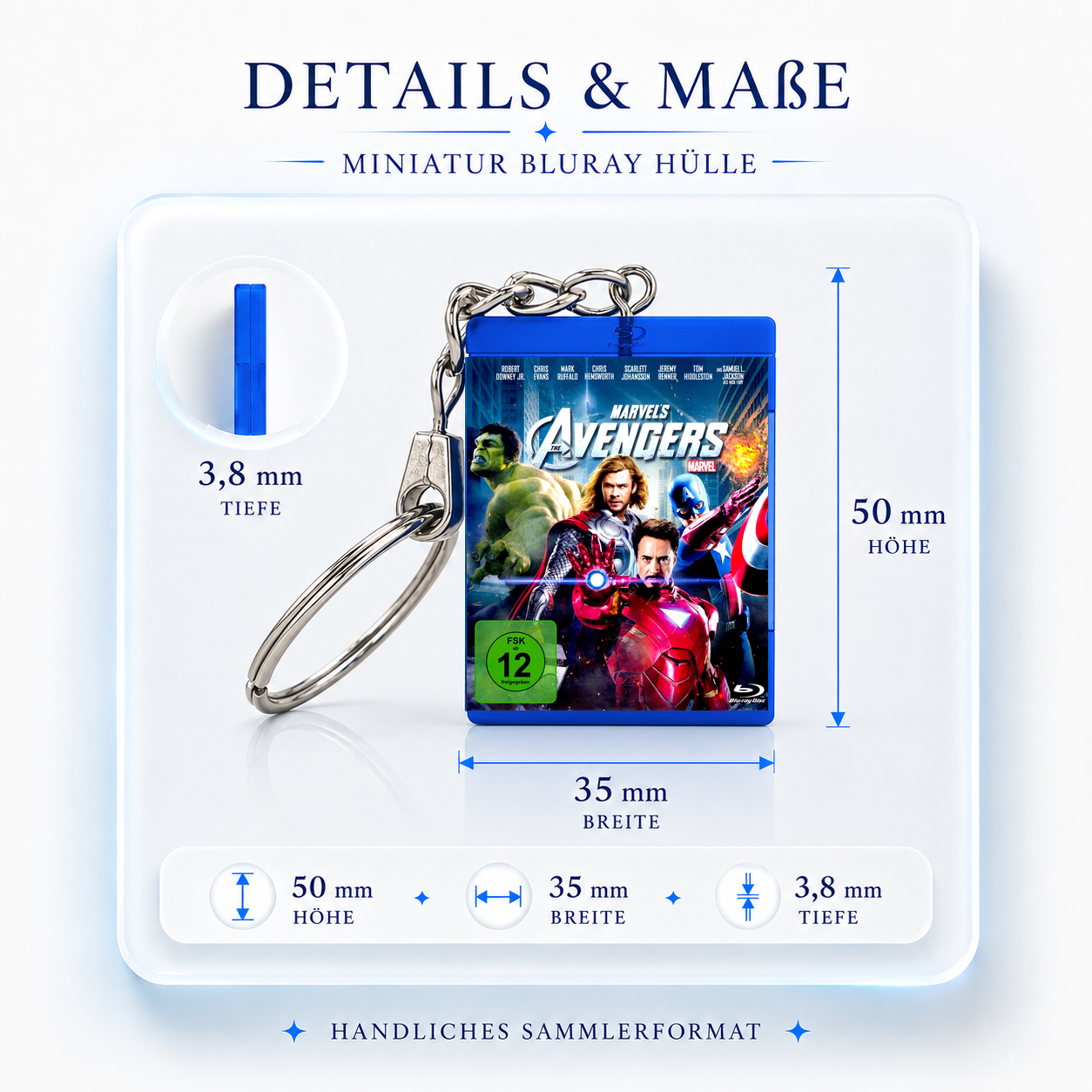 The Avengers - Film Miniatur Blu-Ray Hülle Schlüsselanhänger