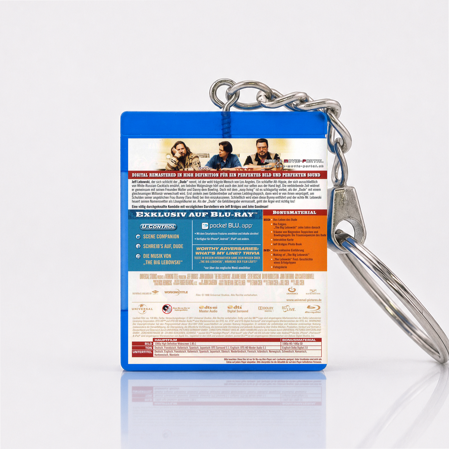 The Big Lebowski - Film Miniatur Blu-Ray Hülle Schlüsselanhänger