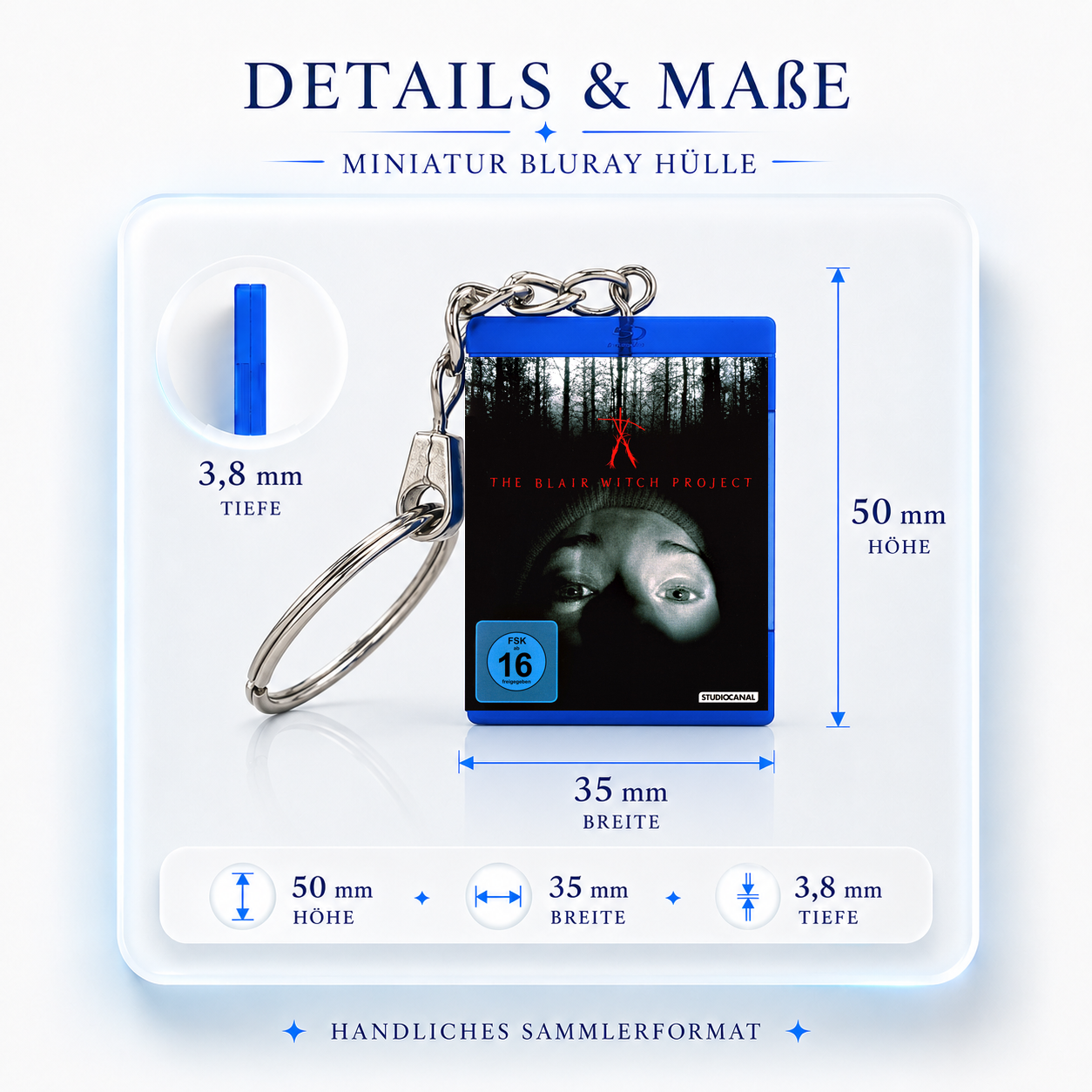 The Blair Witch Project - Film Miniatur Blu-Ray Hülle Schlüsselanhänger