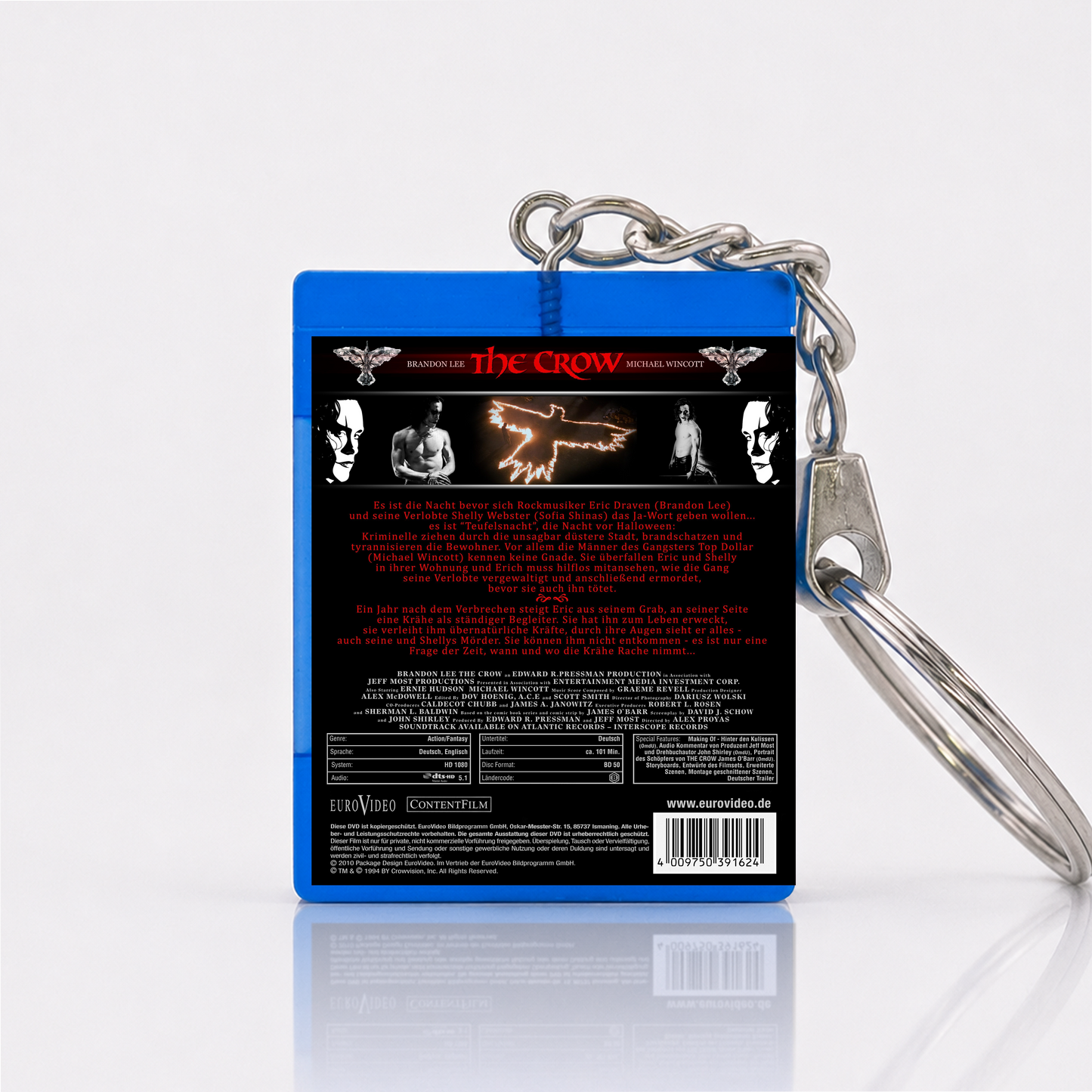 The Crow - Film Miniatur Blu-Ray Hülle Schlüsselanhänger