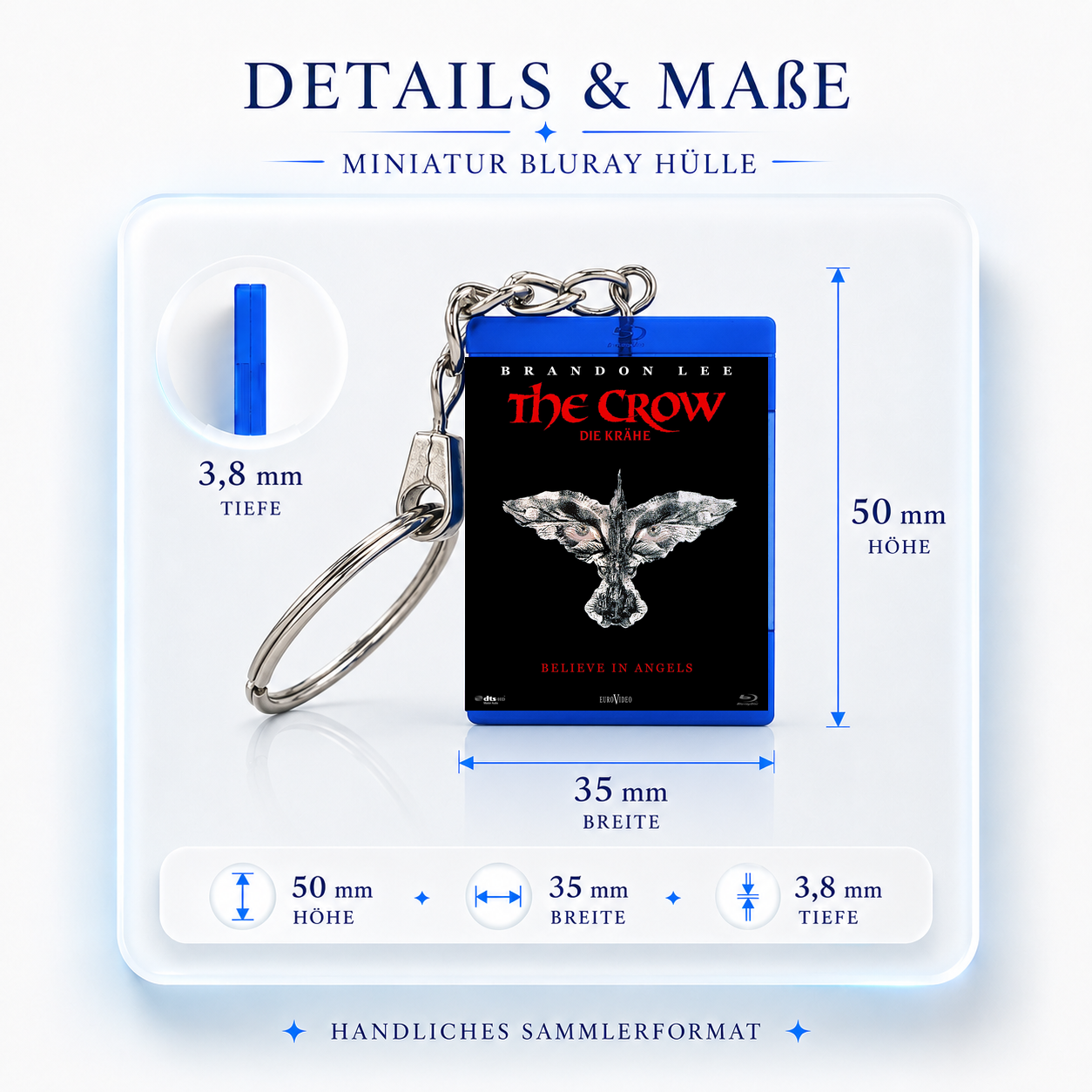 The Crow - Film Miniatur Blu-Ray Hülle Schlüsselanhänger